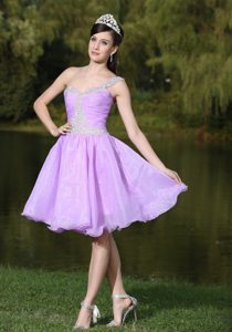 One Shoulder Beaded Short Prom Party Dress Colors for Choice