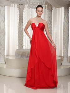 Chiffon Slot Neck Red long Prom Holiday Dress Magic Miss