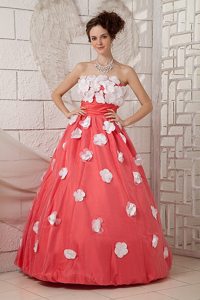Strapless Ruched Prom Party Dresses Appliques in Watermelon Sao Luis
