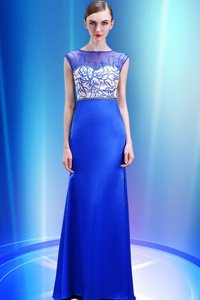 Glorious Scoop Sleeveless Beading and Appliques Zipper Prom Gown