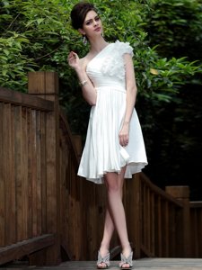 Eye-catching Straps Sleeveless Zipper Prom Evening Gown White Satin
