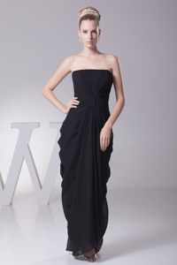 Black Column Ruching Prom Formal Dress Accent for Draping Fabric