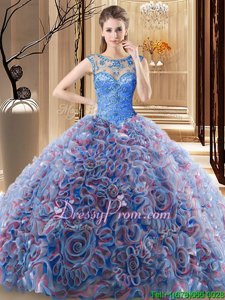 Best Selling Blue Sleeveless Beading Lace Up Sweet 16 Quinceanera Dress