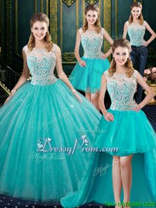 Elegant Sleeveless Zipper Floor Length Beading and Embroidery Ball Gown Prom Dress